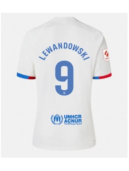 Barcelona Robert Lewandowski #9 Replika Borta Kläder 2023-24 Kortärmad